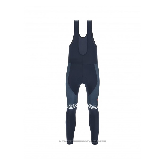 2021 Maillot Cyclisme Trek Segafredo Blanc Profond Bleu Manches Longues et Cuissard